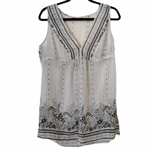 Women's Sheer Floral tank top Blouse - Picture 1 of 5